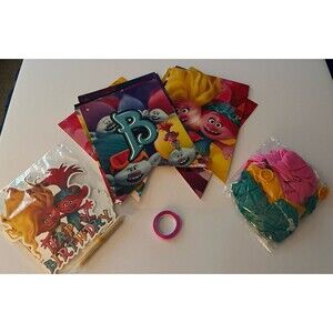 NEW Cartoon Animated Trolls Birthday Party Decorate Supplies Set for Kids Party